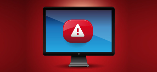 Virus Alert Sign in Internet Browser on LCD Screen