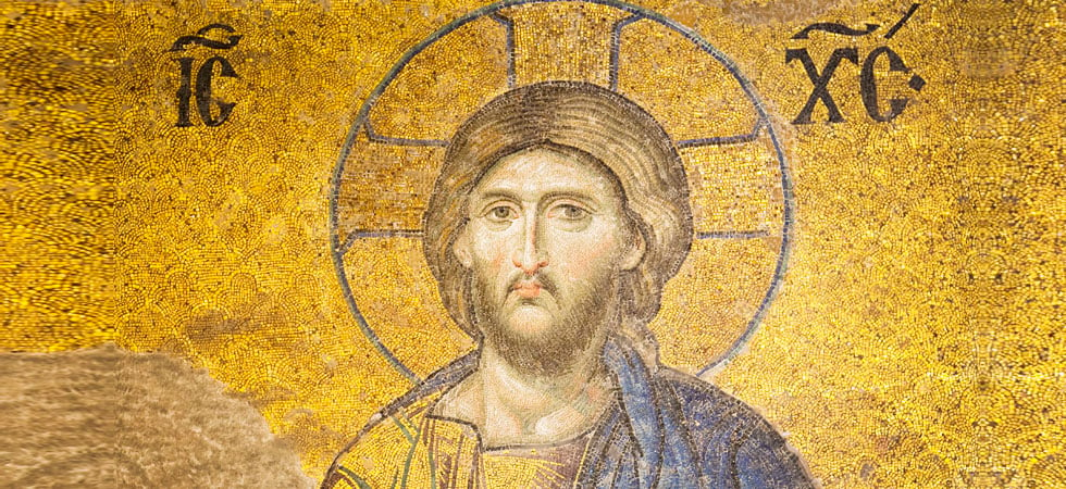 Mosaic of Jesus Christ found in the old church of Hagia Sophia in Istanbul, Turkey.
