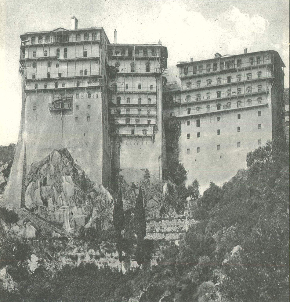 Η ουρανογείτων μονή Σίμωνος Πέτρας (φωτ. 1928)