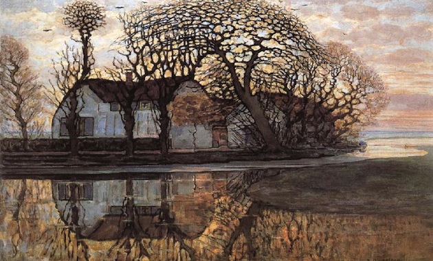 Piet Mondrian (Dutch painter, 1872 - 1944) Farm near Duivendrecht, c. 1916.