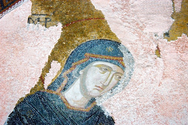 A mosaic showing the Virgin Mary, Chora church, Istanbul