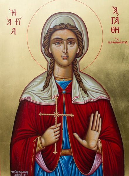 H εικονογραφία της αγίας Αγάθης στη βυζαντινή και δυτική τέχνη