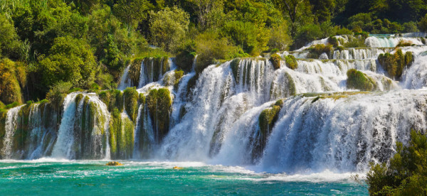 Waterfall KRKA in Croatia - nature travel background