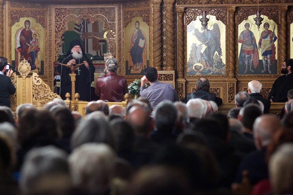 Φωτογραφικές στιγμές από την ομιλία του Γέροντα Εφραίμ στον Ι.Ν. Αγ. Κωνσταντίνου & Ελένης Ηλιουπόλεως Θεσσαλονίκης