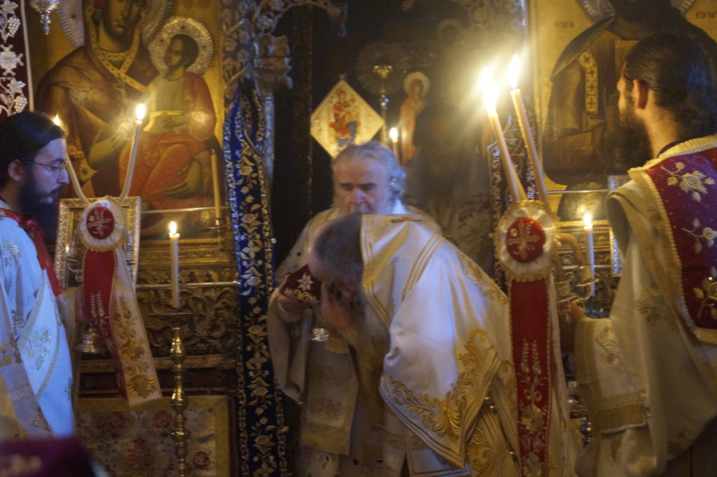 Ο Πατριάρχης Ιεροσολύμων Θεόφιλος στη Σκήτη της Αγίας Άννης