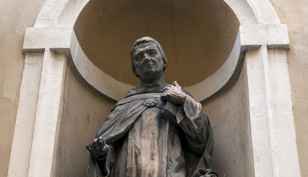 Statue of St Thomas Aquinas in Ljubljana, Slovenia.