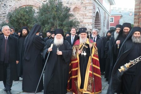 Ο Πατριάρχης Σερβίας Ειρηναίος στη Μονή Βατοπαιδίου