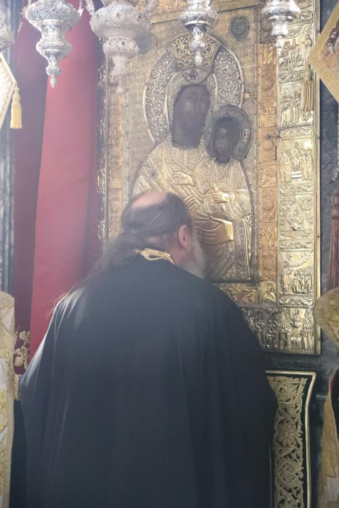 Ο Μητροπολίτης Πατρών Χρυσόστομος στην Ι.Μ.Μ. Βατοπαιδίου για την εορτή της Αγίας Ζώνης