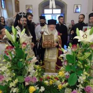 Ο Αρχιεπίσκοπος Κρήτης υποδέχθηκε τα Ιερά Λείψανα των Αγ. Θεοπατόρων Ιωακείμ και Άννης από την Παναγούδα Θεσ/νίκης