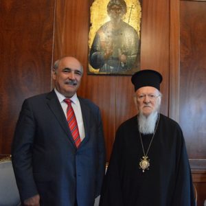 Επίσκεψη του νέου Υφυπουργού Εξωτερικών της Ελλάδος, κ.Μάρκου Μπόλαρη στο Οικουμενικό Πατριαρχείο