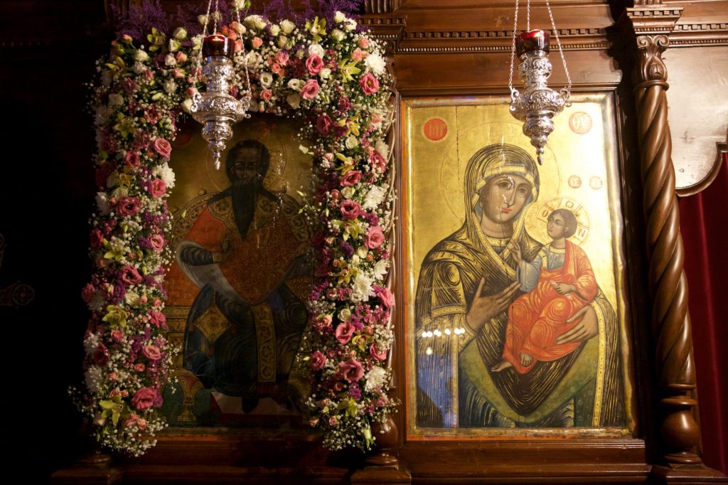 Υποδοχή του Λειψάνου της Αγίας Μαρίας της Μαγδαληνής στον Άγιο Χαράλαμπο Θεσσαλονίκης, Μετόχι της Σίμωνος Πέτρας.
