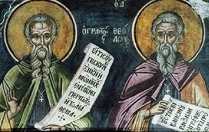 Άγιοι Θεοφάνης και Θεόδωρος οι Γραπτοί, Πώς ο εικονομάχος αυτοκράτορας χάραξε στα πρόσωπά τους ιαμβικούς στίχους